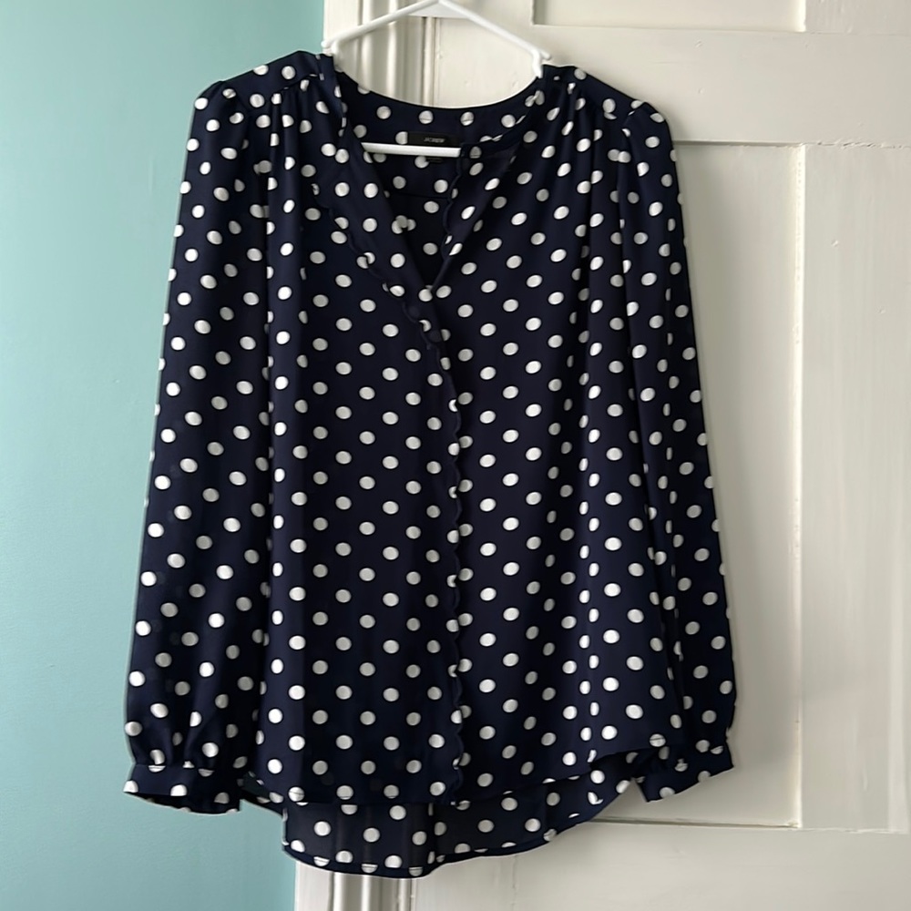 J Crew Polka Dot Blouse